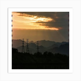 Sunset In The Mountains Art Print