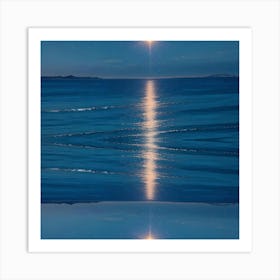 Moonlight Over The Ocean Art Print