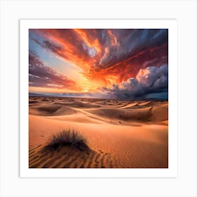 Sundown In The Cloudy Desert Art Print