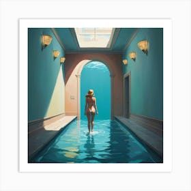 Default A Quick Dip Hallway Art Print 3 Art Print