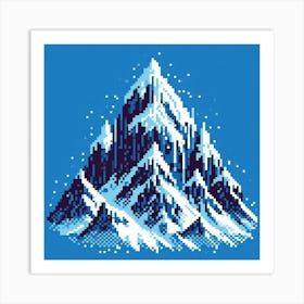8-bit snowy mountain peak 3 Art Print