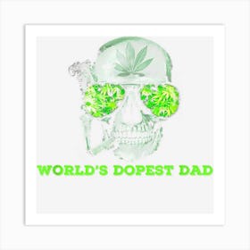 Funny Style Weed Cannabis Marijuana Smoking Skull Art Print