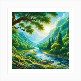 River In The Forest 12 Art Print