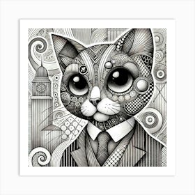 Zephyr Purr City Cat Art Print