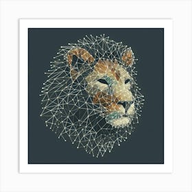 Abstract Lion String Art Concept 1 Art Print