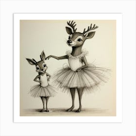 Deer And Doe Art Print