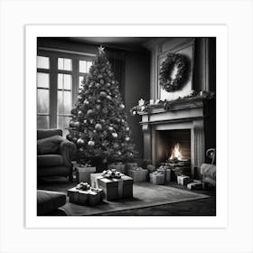 Christmas Tree In The Living Room 15 Art Print