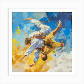 A Judo Throw Oil Painting Illustration 1718705044 1 Art Print