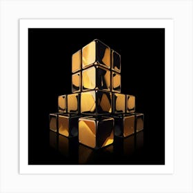 Gold Cubes Art Print