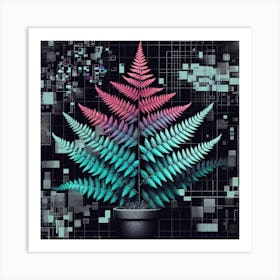 Glitch fern, Glitch art 3 Art Print