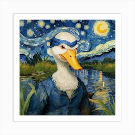 Duck Under The Starry Sky Art Print