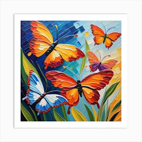 Colorful Butterflies 15 Art Print