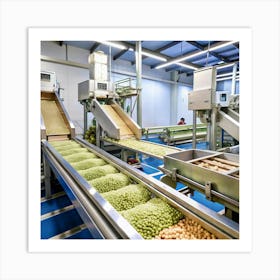 Conveyor Belt In A Factory Art Print