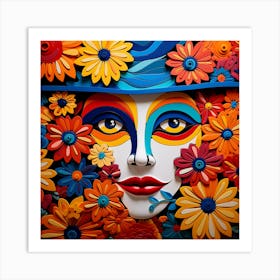 Face Of Flowers Art Print