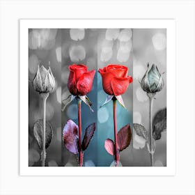 Roses in a row 1 Art Print