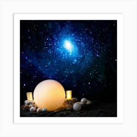 Cosmos Themed Illustration Capturing The Essence Of Elemental Magic With A Bright Double Star Patte (4) Art Print