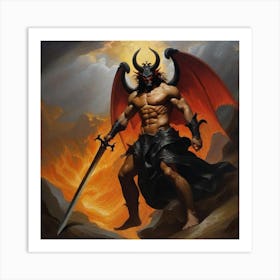 Demon With Sword Art Print