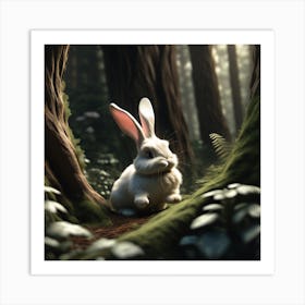 Rabbit In The Woods 20 Art Print