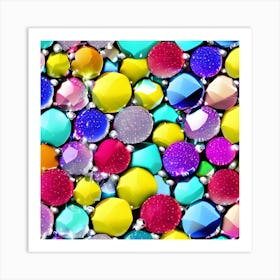 Colorful Gems Art Print