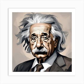 Albert Einstein's Canvas - A Mind Unveiled Art Print