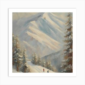 Skiers In The Snow Art Print