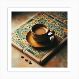 Coffee On A Tile Art Print