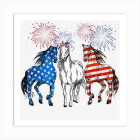 Limited Edition Horse American Flag Patriotic Horse 4th Of Art Print