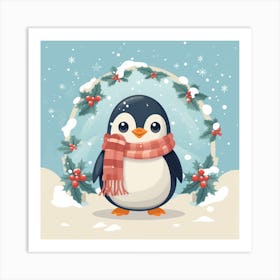 Christmas Penguin 3 Art Print