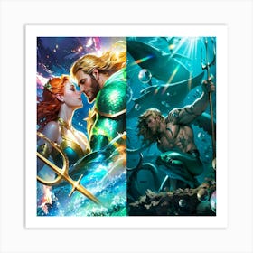 Aquaman And Mermaid Art Print