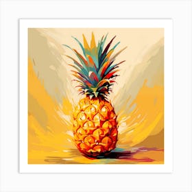 Abstract Illuminated Pineapple Sketch Art Print