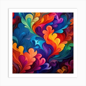 Abstract Colorful Swirls Abstract Painting Art Print