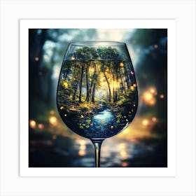 Forest In A Wine Glass Art Print