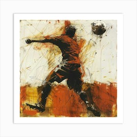 Soccer Player Kicking A Ball Art Print