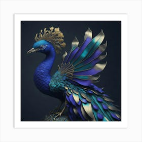  Peacock Bird Art Print