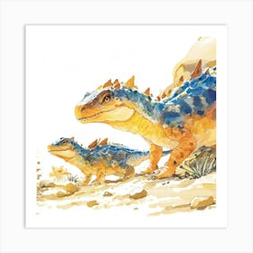 Dinosaur Lizards Art Print