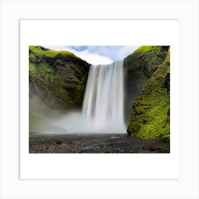 Waterfall In Iceland Art Print