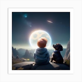 Evening Wonders: A Child's Cosmic Quest Art Print