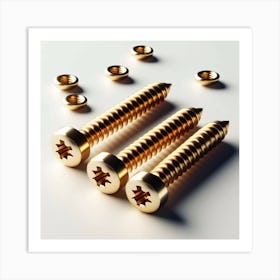 Gold Screws 2 Art Print