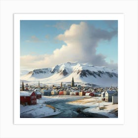 Iceland Town art print Art Print