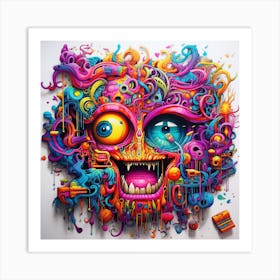 Psychedelic Doodle Art Art Print