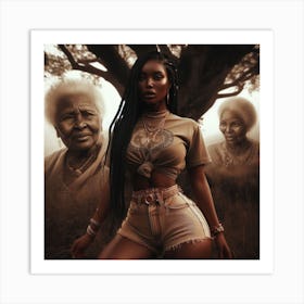 Old Woman And The Young Woman Art Print