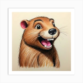 Beaver Drawing 1 Art Print