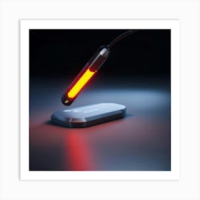 3d Model Of Computer Pointer In Mid Glow As If Clickable Hovering Over A Sleek Virtual Interface Wi (4) Art Print