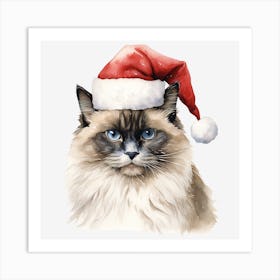 Santa Cat 34 Art Print