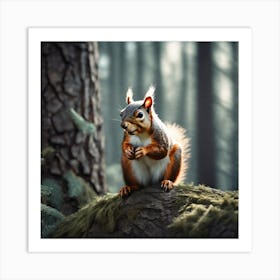 Squirrel In The Forest 239 Art Print