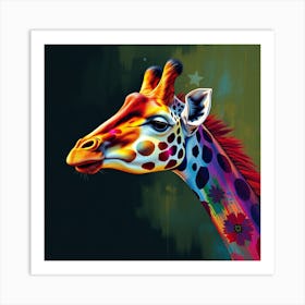 Colorful Giraffe Art Print