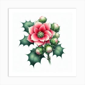 Flower of Holly-hox 2 Art Print