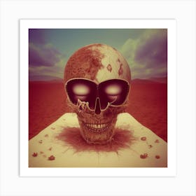 Skull In The Desert Art Print