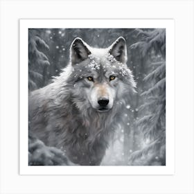 Wolf Painting, Wolf Art. Art Print