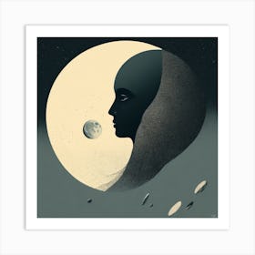 Moon And Stars Canvas Print Art Print